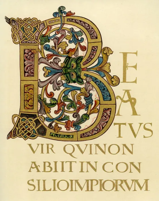 Framed Print : Initial letter B, 980-1000 AD Framed Print : Initial letter B, 980-1000 AD
