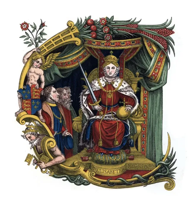 Framed Print : Initial letter C, 1563, (1843). Artist: Henry Shaw Framed Print : Initial letter C, 1563, (1843). Artist: Henry Shaw