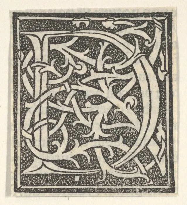 Framed Print : Initial letter D on patterned background, 1520. 1520. Creator: Anon Framed Print : Initial letter D on patterned background, 1520. 1520. Creator: Anon