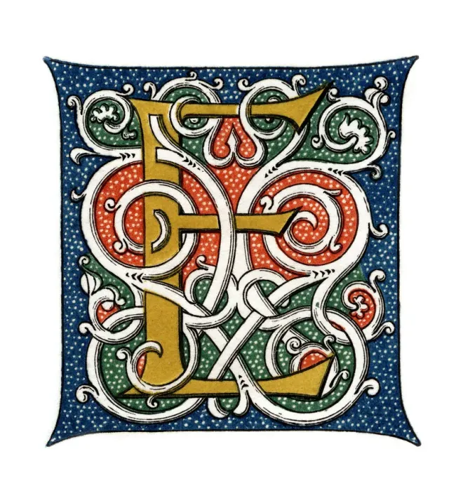 Framed Print : Initial letter E, (1843). Artist: Henry Shaw Framed Print : Initial letter E, (1843). Artist: Henry Shaw