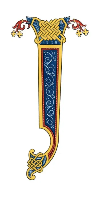 Framed Print : Initial letter I, 10th century, (1843). Artist: Henry Shaw Framed Print : Initial letter I, 10th century, (1843). Artist: Henry Shaw