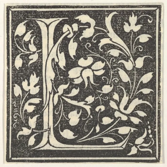 Framed Print : Initial letter L, ca. 1495. ca. 1495. Creator: Anon Framed Print : Initial letter L, ca. 1495. ca. 1495. Creator: Anon