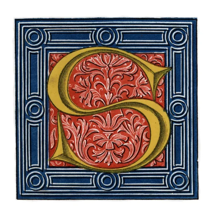 Framed Print : Initial letter S, (1843). Artist: Henry Shaw Framed Print : Initial letter S, (1843). Artist: Henry Shaw