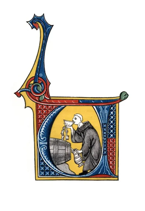 Framed Print : Initial letter U, early 14th century, (1843). Artist: Henry Shaw Framed Print : Initial letter U, early 14th century, (1843). Artist: Henry Shaw