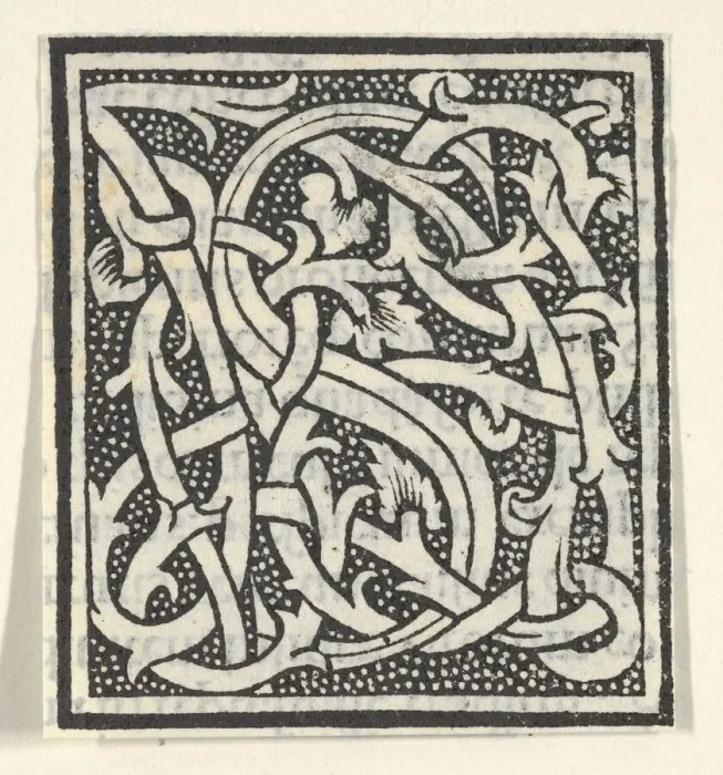 Framed Print : Initial letters on patterned background, 1520. 1520. Creator: Anon Framed Print : Initial letters on patterned background, 1520. 1520. Creator: Anon
