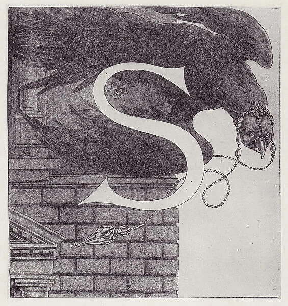 Initial Letters (Vulture) to Volpone, 1898. Creator: Aubrey Beardsley