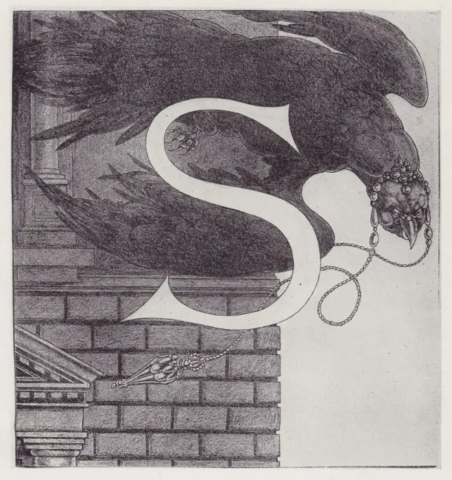 Framed Print : Initial Letters (Vulture) to Volpone, 1898. Creator: Aubrey Beardsley Framed Print : Initial Letters (Vulture) to Volpone, 1898. Creator: Aubrey Beardsley