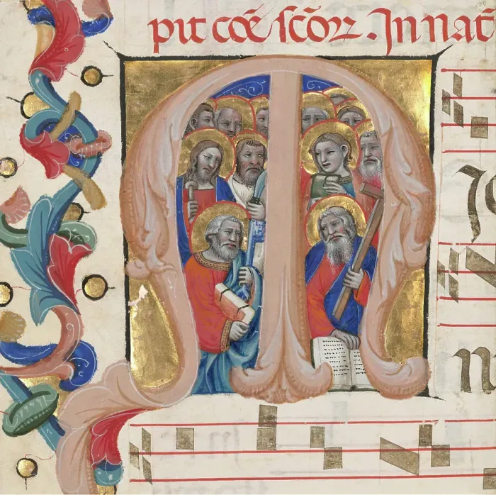 Framed Print : Initial M: The Apostles, about 1392-1402. Creator: Niccolo di Giacomo da Bologna Framed Print : Initial M: The Apostles, about 1392-1402. Creator: Niccolo di Giacomo da Bologna