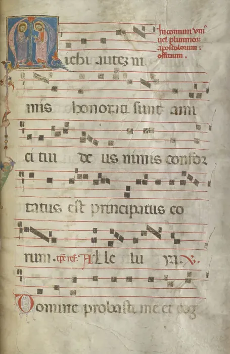 Framed Print : Initial M: Two Apostles; Gradual, about 1270. Creator: Jacobellus of Salerno Framed Print : Initial M: Two Apostles; Gradual, about 1270. Creator: Jacobellus of Salerno