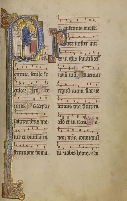 Framed Print : Initial P: A Priest and a Ministrant before an Altar; Missal, begun after 1234-completed before 1262 Creator: Unknown Framed Print : Initial P: A Priest and a Ministrant before an Altar; Missal, begun after 1234-completed before 1262 Creator: Unknown