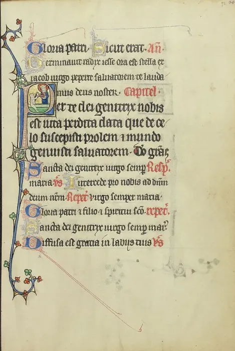 Framed Print : Initial P: The Virgin Mary Taking the Hand of a Person Raised from the Dead; Ruskin Hours, about 1300 Creator: Unknown Framed Print : Initial P: The Virgin Mary Taking the Hand of a Person Raised from the Dead; Ruskin Hours, about 1300 Creator: Unknown