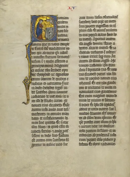 Framed Print : Initial Q: Zechariah in the Temple; Concluding Volume of a Bible, about 1260-1270. Creator: Unknown Framed Print : Initial Q: Zechariah in the Temple; Concluding Volume of a Bible, about 1260-1270. Creator: Unknown