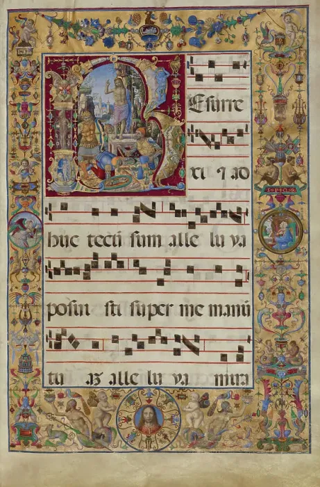 Framed Print : Initial R: The Resurrection, late 15th or early 16th century. Creator: Antonio da Monza Framed Print : Initial R: The Resurrection, late 15th or early 16th century. Creator: Antonio da Monza