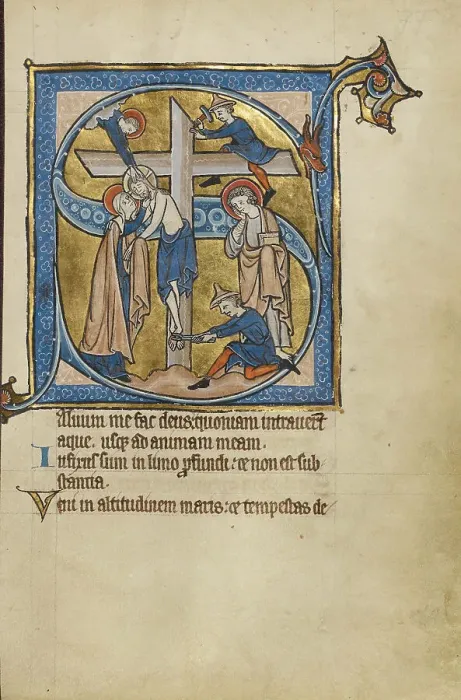 Framed Print : Initial S: The Deposition; Psalter, mid-1200s. Creator: Unknown Framed Print : Initial S: The Deposition; Psalter, mid-1200s. Creator: Unknown