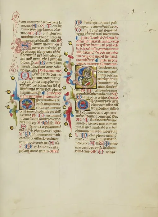 Framed Print : Initial S: Saint Urban; Missal, between about 1389 and 1400. Creator: Master of the Brussels Initials Framed Print : Initial S: Saint Urban; Missal, between about 1389 and 1400. Creator: Master of the Brussels Initials