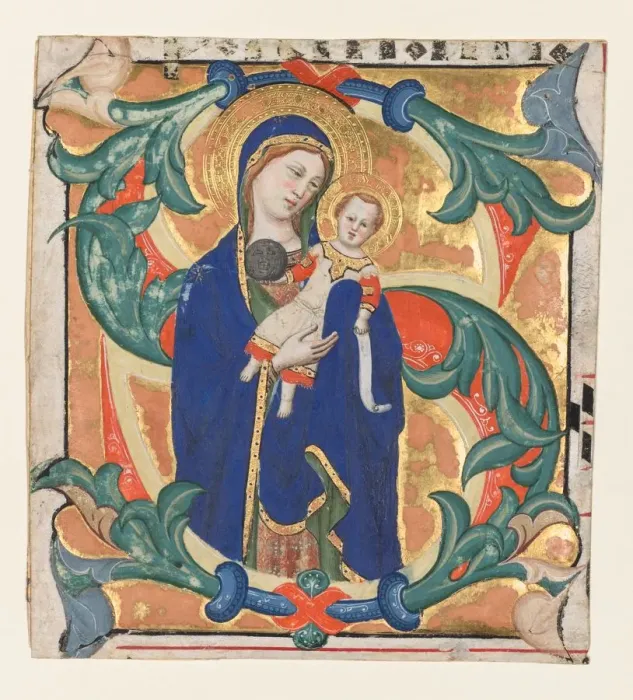 Framed Print : Initial S[alve sancta parens] from a Gradual: Madonna and Child, c. 1370-1374. Creator