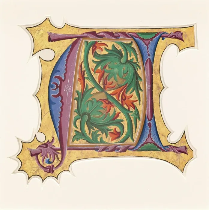 Framed Print : Initial U (?), 1430s. Creator: Master of the Cypresses Framed Print : Initial U (?), 1430s. Creator: Master of the Cypresses