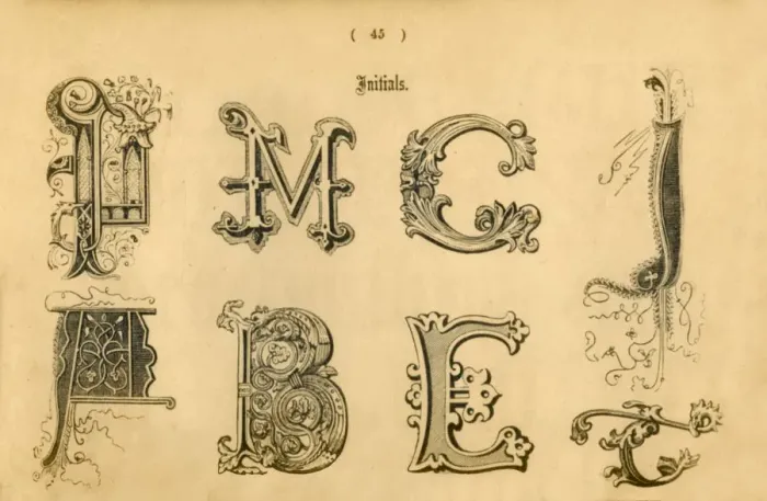 Framed Print : Initials, 1862 Framed Print : Initials, 1862