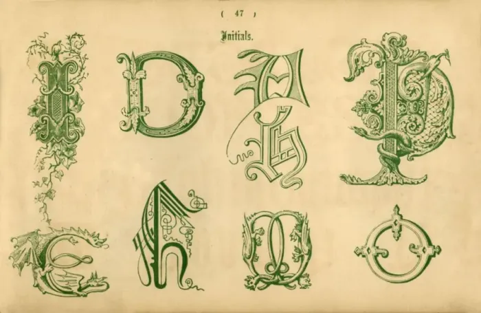 Framed Print : Initials, 1862 Framed Print : Initials, 1862