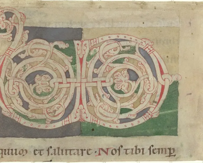 Framed Print : Initials V and D, third quarter 12th century. Creator: Unknown Framed Print : Initials V and D, third quarter 12th century. Creator: Unknown