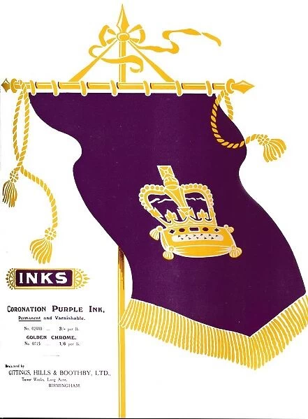 Inks - Coronation Purple Ink, 1917. Artist: Gittings, Hills & Boothby