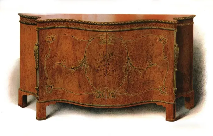 Framed Print : Inlaid Commode, 1907 (1908). Creator: Shirley Slocombe Framed Print : Inlaid Commode, 1907 (1908). Creator: Shirley Slocombe
