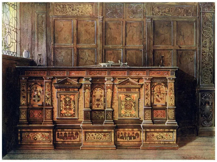 Framed Print : Inlaid muniment chest, 1910. Artist: Edwin Foley Framed Print : Inlaid muniment chest, 1910. Artist: Edwin Foley