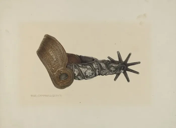 Framed Print : Inlaid Spur, c. 1937. Creator: Rose Campbell-Gerke Framed Print : Inlaid Spur, c. 1937. Creator: Rose Campbell-Gerke