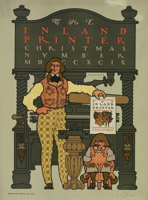 Framed Print : The inland printer. Christmas number MDCCXCIX, c1899 (?). Creator: William H Bradley Framed Print : The inland printer. Christmas number MDCCXCIX, c1899 (?). Creator: William H Bradley