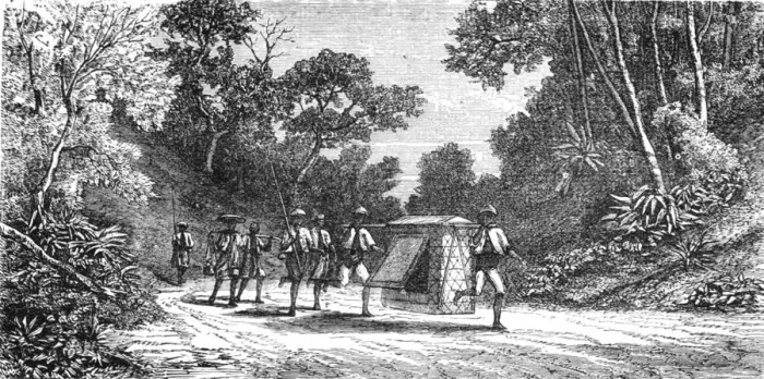 Framed Print : Inland Travelling; A Visit to Borneo, 1875. Creator: A. M. Cameron