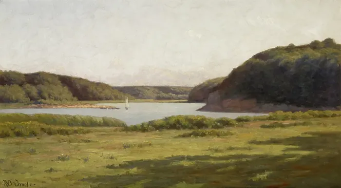 Framed Print : Inlet, Gloucester Harbor, about 1906. Creator: Richard Gruelle