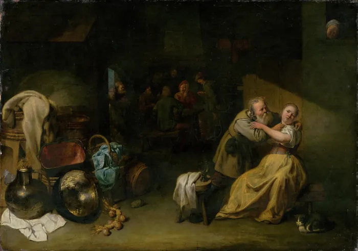 Framed Print : At the Inn, around 1652-1654. Creator: David Ryckaert III Framed Print : At the Inn, around 1652-1654. Creator: David Ryckaert III