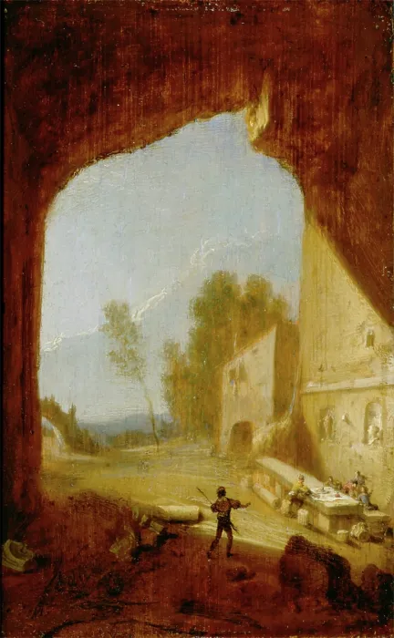 Framed Print : The Inn at the Grotto of Egeria, c1640. Creator: Bartholomeus Breenbergh Framed Print : The Inn at the Grotto of Egeria, c1640. Creator: Bartholomeus Breenbergh