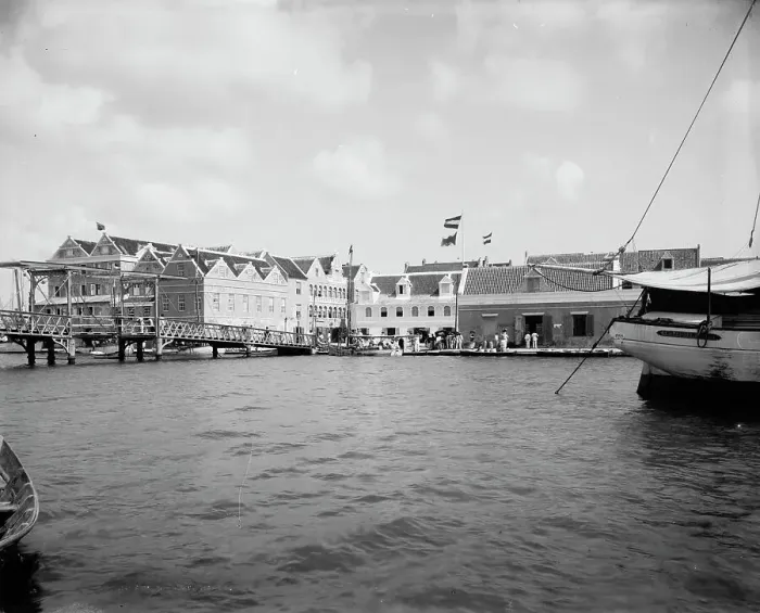 Framed Print : Across the inner bay [Sint Anna Bay], Curacao, D.W.I. between 1890 and 1901. Creator: Unknown