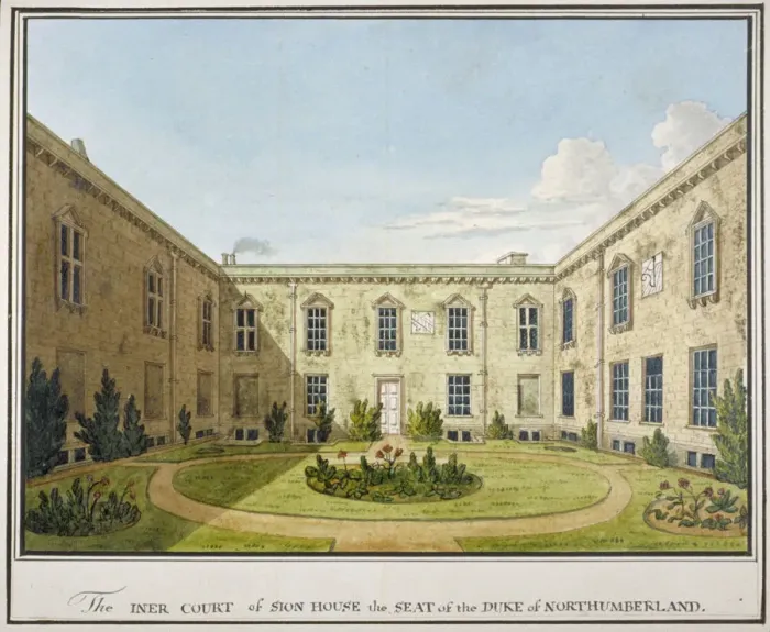Framed Print : Inner court of Syon House, Isleworth, Middlesex, 1802 Framed Print : Inner court of Syon House, Isleworth, Middlesex, 1802