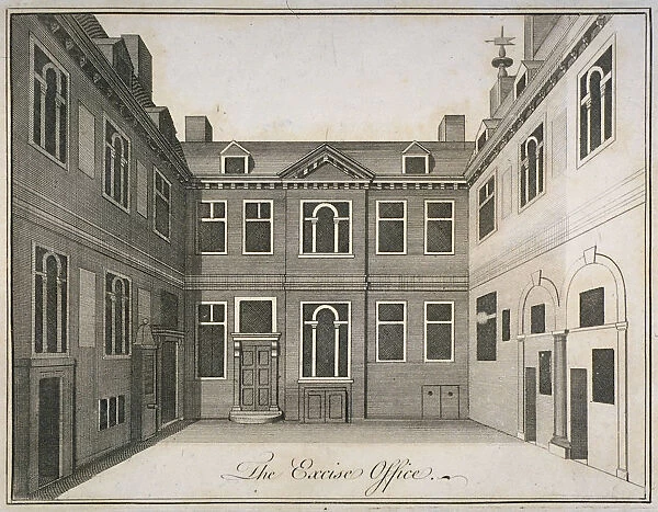 Inner courtyard of the Excise Office, Old Broad Street, City of London, 1800. Artist