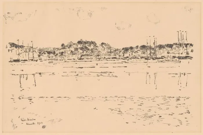 Framed Print : Inner Harbor, 1918. Creator: Frederick Childe Hassam Framed Print : Inner Harbor, 1918. Creator: Frederick Childe Hassam