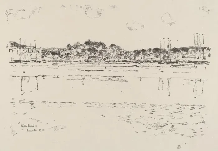 Framed Print : Inner Harbor, c. 1918. Creator: Frederick Childe Hassam Framed Print : Inner Harbor, c. 1918. Creator: Frederick Childe Hassam