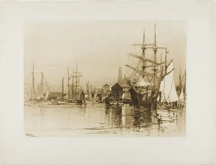 Framed Print : The Inner Harbor, Gloucester, 1883. Creator: Stephen Parrish Framed Print : The Inner Harbor, Gloucester, 1883. Creator: Stephen Parrish