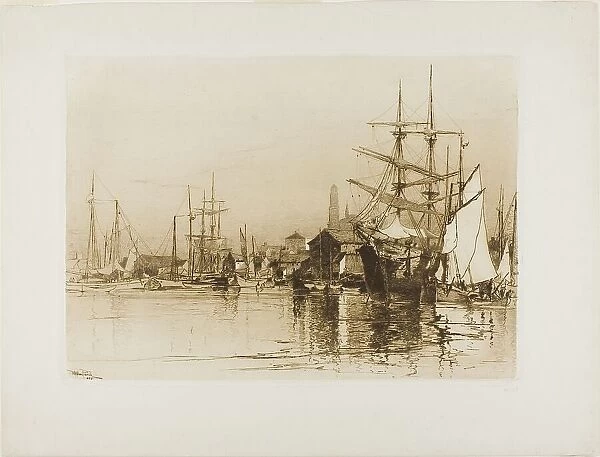 The Inner Harbor, Gloucester, 1883. Creator: Stephen Parrish