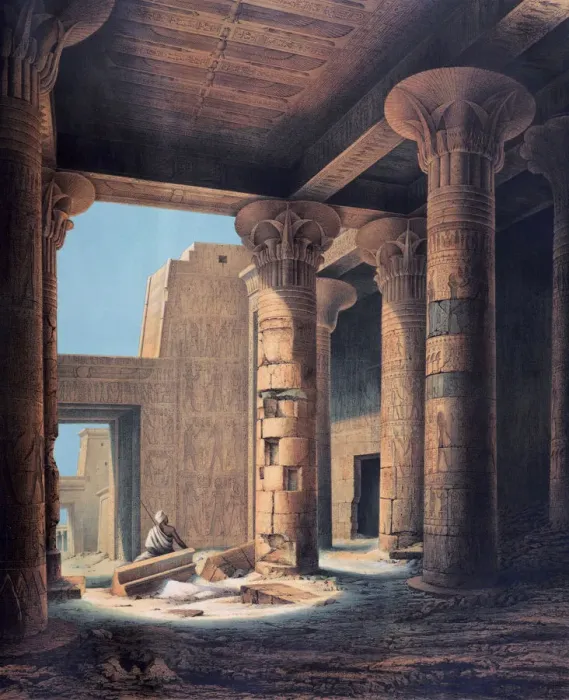 Framed Print : The Inner Temple, Philae, Egypt, 1842. Artist: E Weidenbach Framed Print : The Inner Temple, Philae, Egypt, 1842. Artist: E Weidenbach