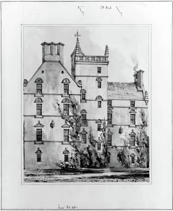 Framed Print : Innes House, Elgin, 1849. Creator: Robert William Billings Framed Print : Innes House, Elgin, 1849. Creator: Robert William Billings