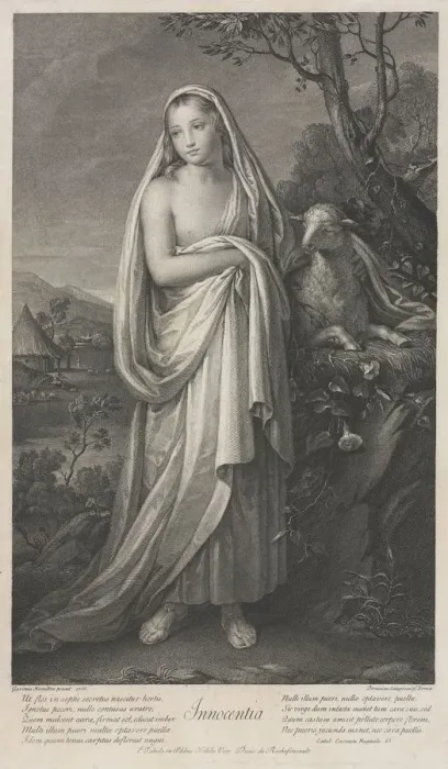 Framed Print : Innocence, 1766. Creator: Domenico Cunego (Italian, 1726-1803) Framed Print : Innocence, 1766. Creator: Domenico Cunego (Italian, 1726-1803)
