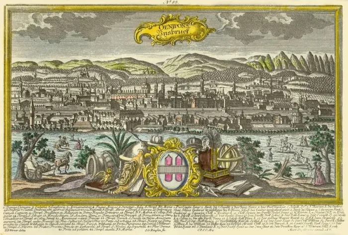 Framed Print : Innsbruck, c1740. Creator: Johann Georg Ringlin Framed Print : Innsbruck, c1740. Creator: Johann Georg Ringlin