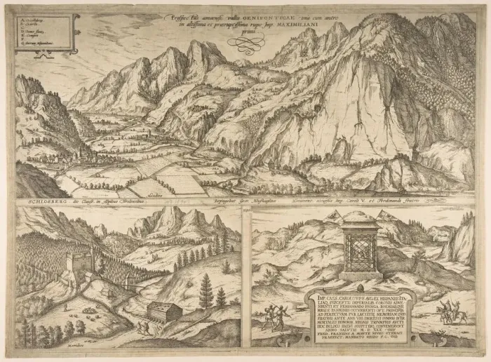 Framed Print : Innsbruck from the series Civitates Orbis Terrarum, vol. V, plate 59, 1590 Framed Print : Innsbruck from the series Civitates Orbis Terrarum, vol. V, plate 59, 1590