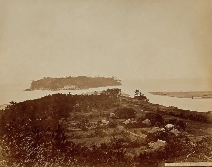 Framed Print : Inosima, a Japanese island, viewed from the village of Katasie on the mainland, c1873. Creator: William Pryor Floyd Framed Print : Inosima, a Japanese island, viewed from the village of Katasie on the mainland, c1873. Creator: William Pryor Floyd