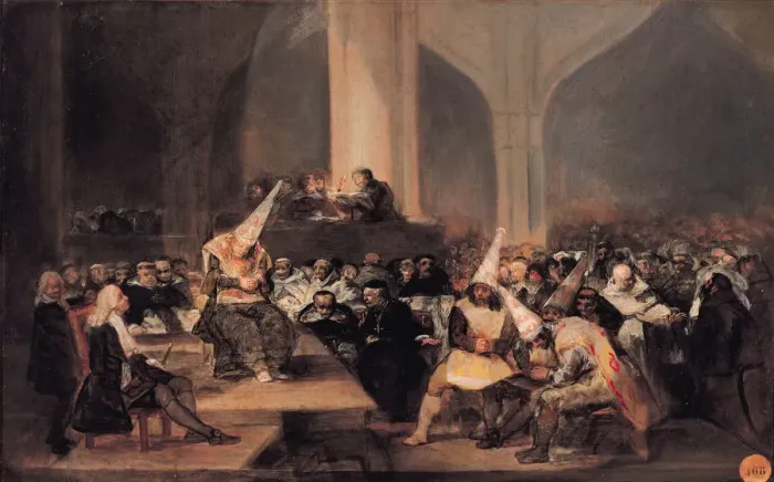 Framed Print : The Inquisition Tribunal. Artist: Goya, Francisco, de (1746-1828) Framed Print : The Inquisition Tribunal. Artist: Goya, Francisco, de (1746-1828)