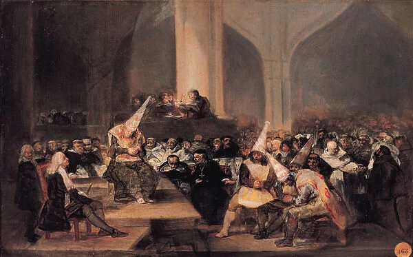 The Inquisition Tribunal. Artist: Goya, Francisco, de (1746-1828)