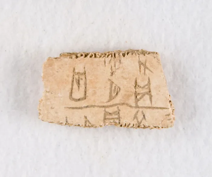 Framed Print : Inscribed bone fragment ('oracle bone'), Late Shang dynasty, ca. 1300-1050 BCE Framed Print : Inscribed bone fragment ('oracle bone'), Late Shang dynasty, ca. 1300-1050 BCE