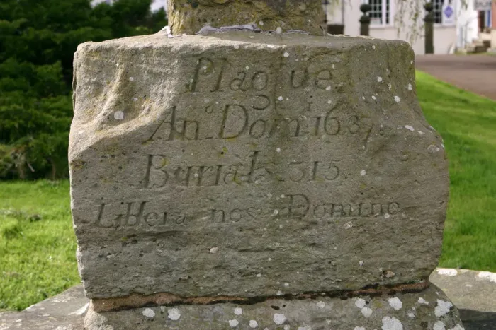 Framed Print : Inscription on the base of a Plague Cross, Ross-on-Wye, Herefordshire Framed Print : Inscription on the base of a Plague Cross, Ross-on-Wye, Herefordshire